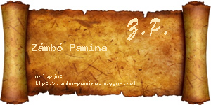Zámbó Pamina névjegykártya